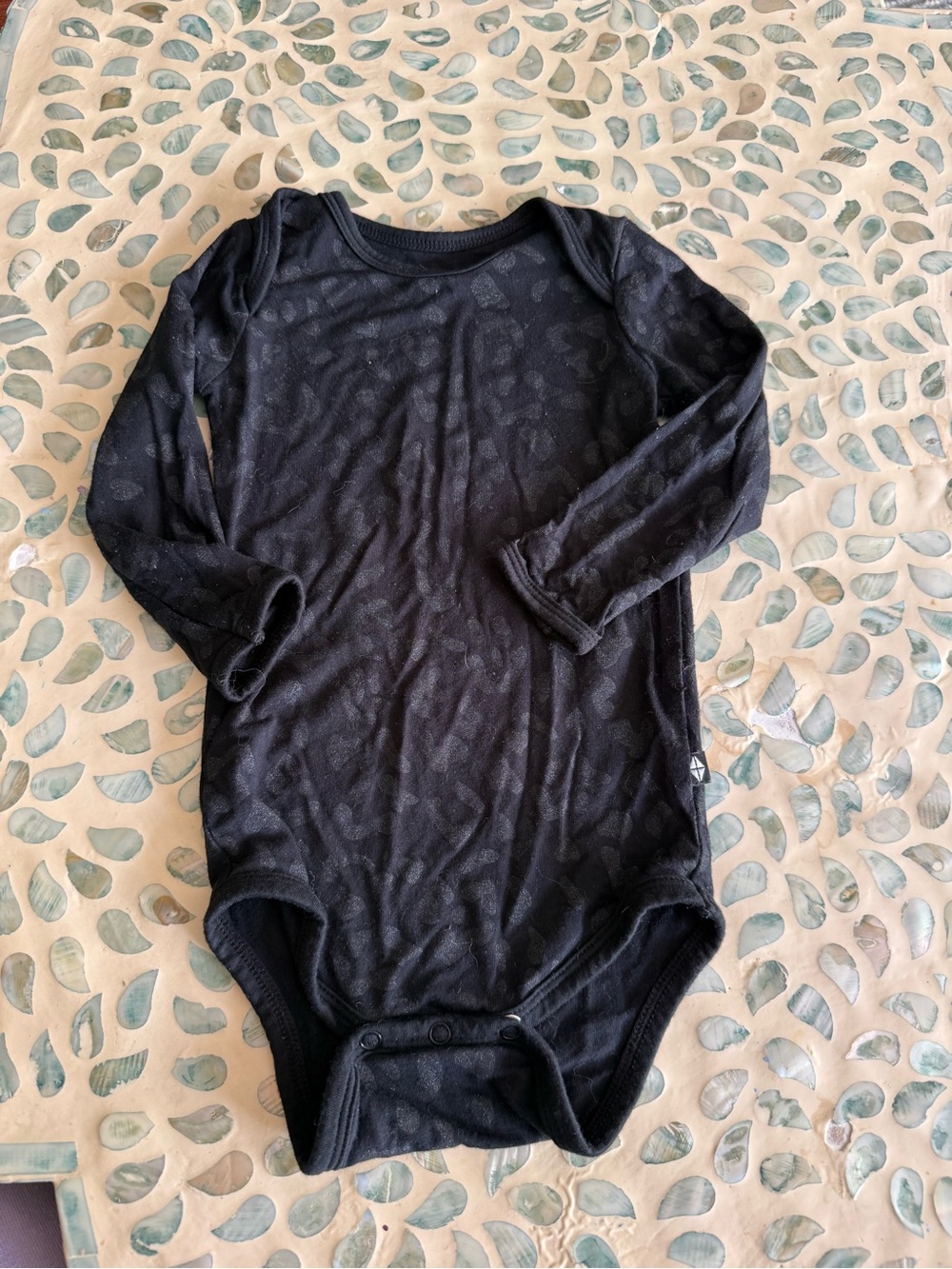 Kyte BABY Midnight Leopard Long-Sleeve Onesie Bodysuit
